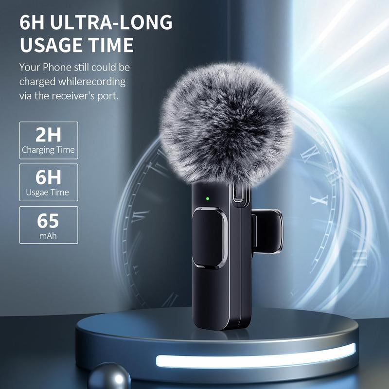 2-Pack Wireless Lavalier Clip-On Microphones